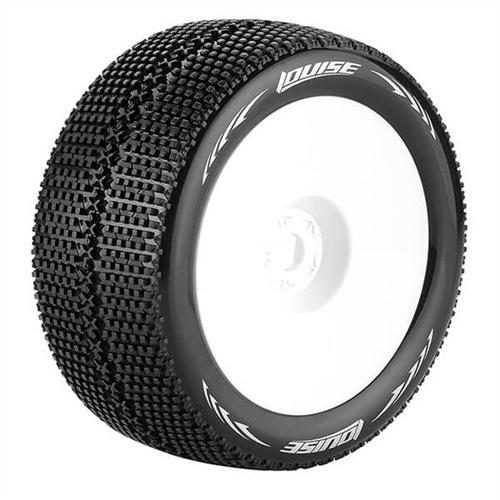 LOUISE RC T-TURBO 1/8 FR/RR SUPER SOFT 1/2" OFFSET WHITE